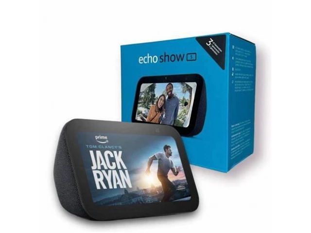 Embalaje del Amazon Echo Show 5 (3ra Gen) en color Charcoal, mostrando su presentación original.
