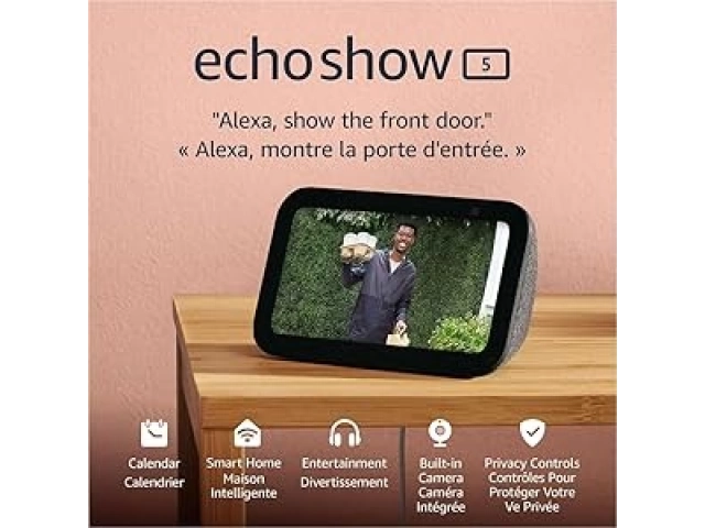 Función de videollamada en el Echo Show 5 (3ra Gen), utilizando su cámara de 2 MP integrada.