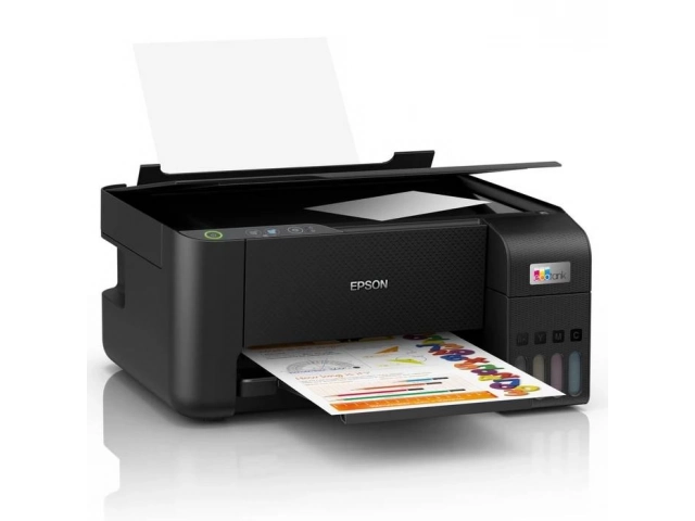 Diseño compacto de la impresora Epson L3210 EcoTank, perfecta para el hogar u oficina en Uruguay.