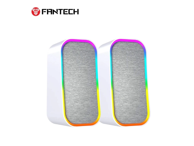 Diseño compacto y elegante del Fantech GS304 blanco visto desde el lateral.