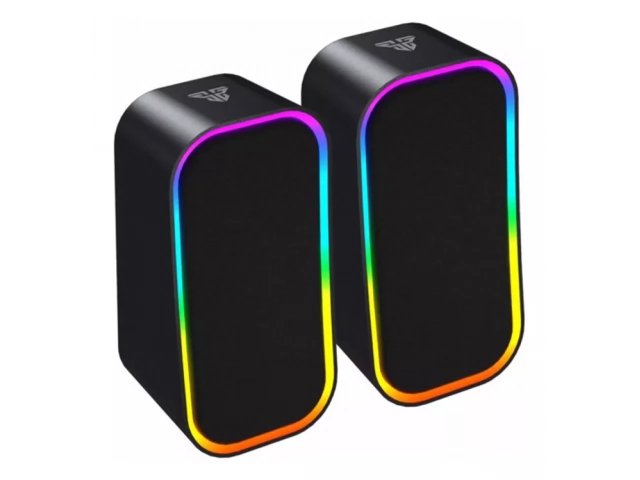 Vista frontal del Fantech GS304 Groove Black mostrando su diseño elegante y compacto