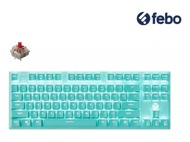 Detalle de la iluminación RGB del teclado Fantech MK856 Mint Edition en modo arcoíris.