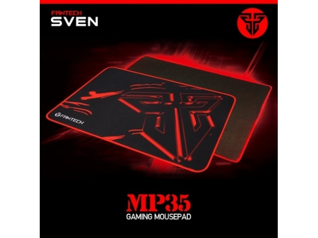 Detalle de los bordes cosidos y base antideslizante del MousePad Fantech MP35 (350x250mm), en venta en Avlis Uruguay