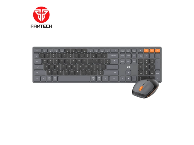 Combo de teclado y mouse inalámbrico Fantech WK895 color negro, diseño ergonómico y moderno, vista frontal, en Avlis, San Carlos, Uruguay.