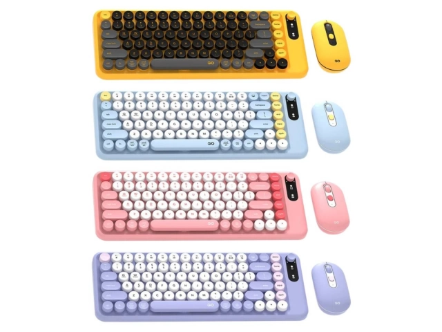 Detalle cercano del teclado y mouse del Combo Fantech WK898 Purple, resaltando su diseño y acabado para usuarios de PC en Uruguay.