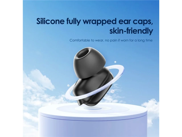 Auriculares True Wireless Foneng BL153 color negro con su estuche de carga compacto, Bluetooth 5.3, en Avlis, San Carlos, Uruguay.