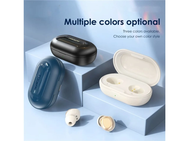 Controles táctiles fáciles de usar en los auriculares Foneng BL153 TWS azules para música y llamadas, venta en Avlis Uruguay.