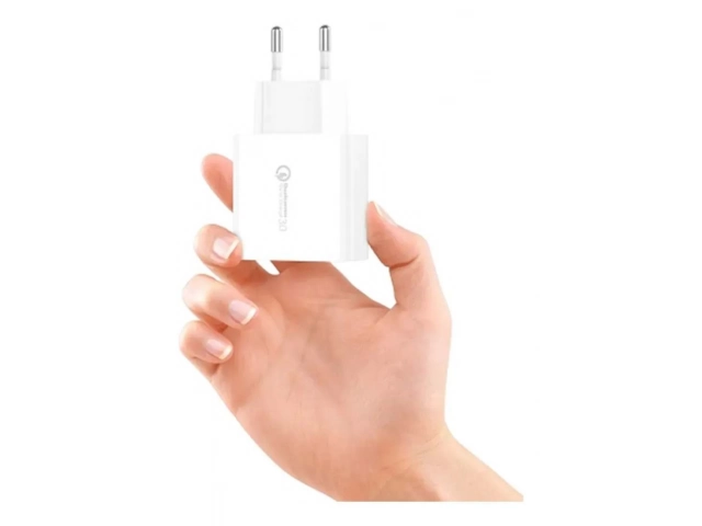 Detalle del puerto USB del cargador Foneng EU46 y el cable Micro USB de 3A incluido, optimizado para carga rápida de 18W. Accesorios Foneng en Avlis.