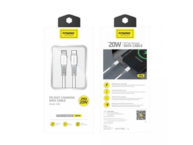 Cable Foneng X66 Micro USB de 100cm (1m), soporta carga rápida de 3 Amperios, color [Avlis: Especificar Color], alta resistencia y durabilidad, venta en Uruguay por Avlis