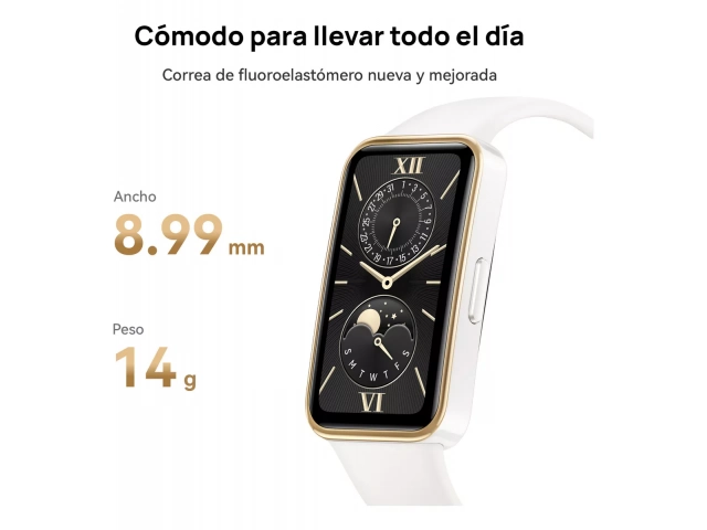 Detalle de la correa y resistencia al agua de la smartband Honor Band 9 negra, ideal para fitness y natación, en Avlis Uruguay.