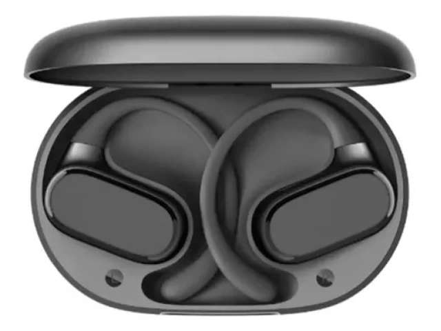 Estuche de carga compacto de los auriculares Honor Choice Open-Ear en color negro.%u200B