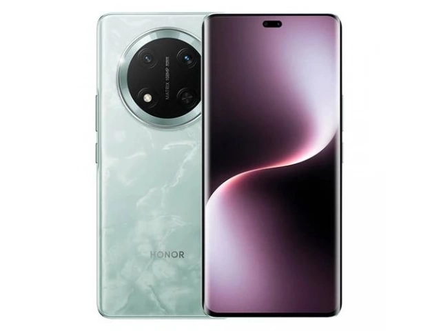Detalle de la pantalla AMOLED vibrante y resistente del Honor Magic 7 Lite Cian, tecnología anti-caídas, a la venta en Avlis.