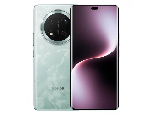 Vista general del Honor Magic 7 Lite 8/512GB en color cian, destacando su diseño moderno y elegante en un entorno uruguayo.  