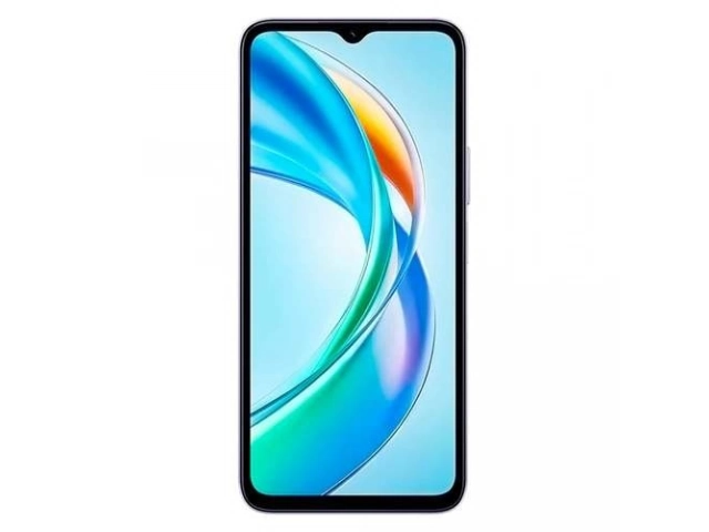 Smartphone Honor X6b Purple (Púrpura) con 128GB de almacenamiento, vista frontal y trasera, disponible en Avlis Uruguay