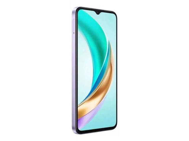 Celular Honor X6b color púrpura estelar, 6GB RAM y 256GB almacenamiento, vista frontal con pantalla encendida, disponible en Avlis Uruguay.