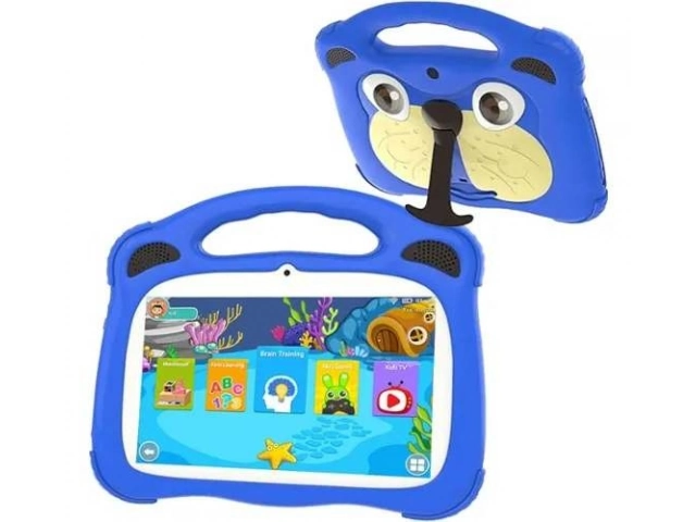 Tablet infantil Gravity Kids de 7 pulgadas en color Azul, con funda protectora resistente, ideal para niños. Incluye control parental. Disponible en Avlis Uruguay.