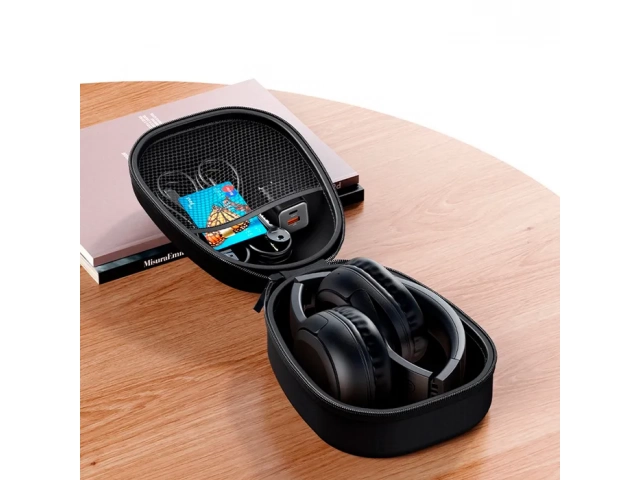 Interior del estuche universal USAMS ZB292 negro, con bolsillo de malla para organizar, Avlis.