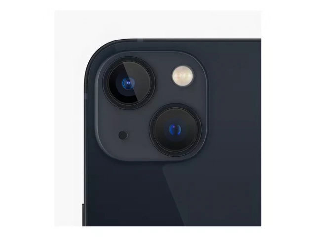 Detalle de la cámara doble del iPhone 13 128GB en color Midnight.