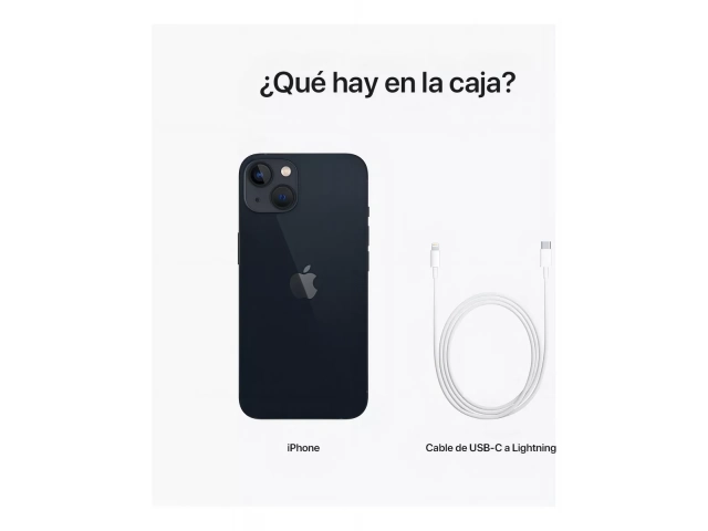 Parte trasera del iPhone 13 128GB Midnight destacando el acabado negro brillante.