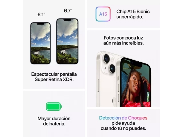 iPhone 14 128GB Midnight acompañado de su caja y accesorios originales
