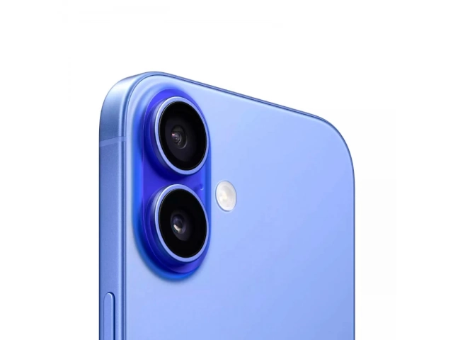 Detalle del avanzado sistema de cámara dual del iPhone 16 Ultramarine, con capacidades de IA para fotografía y video de nivel superior. Próximamente en Avlis.