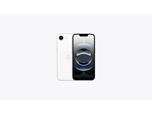 Imagen del iPhone 16e 128GB White vista frontal con pantalla OLED