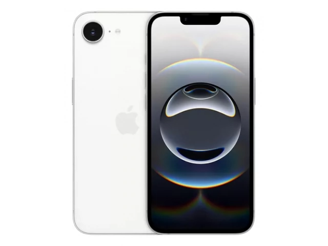 Imagen del iPhone 16e 128GB White vista frontal con pantalla OLED