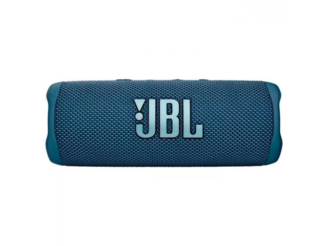 Parlante JBL Flip 6 Blue vista frontal mostrando su diseño compacto y elegante.