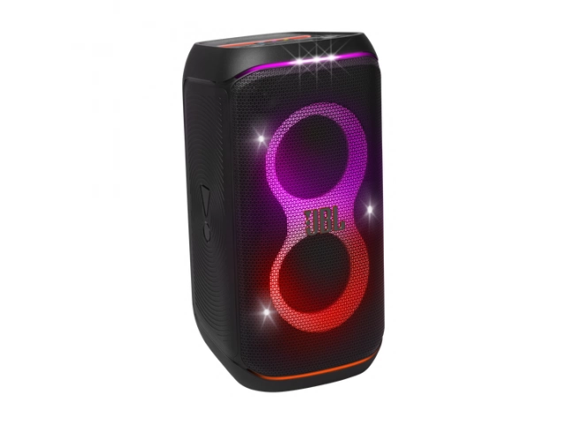 Demostración del espectáculo de luces LED sincronizadas con la música del JBL PartyBox Club 120.