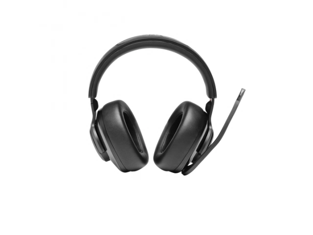 Auricular JBL Quantum 400 visto de frente, diseño robusto y gamer.