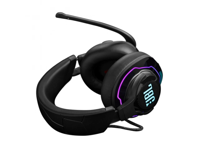 Diadema acolchada del JBL Quantum 910 que proporciona comodidad durante largas sesiones.