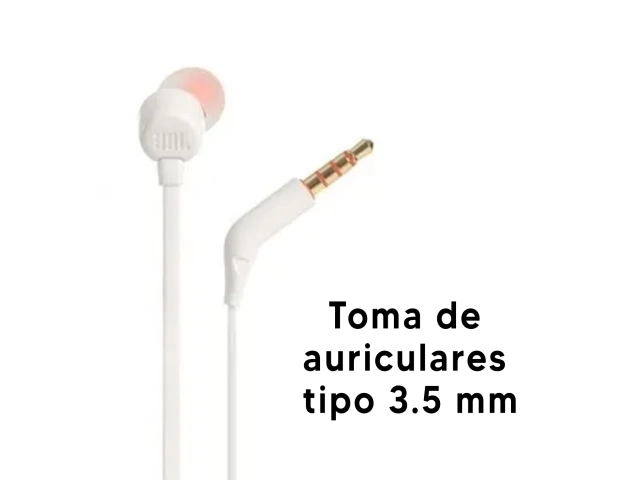 Vista lateral de los JBL T110 White, diseño moderno y liviano