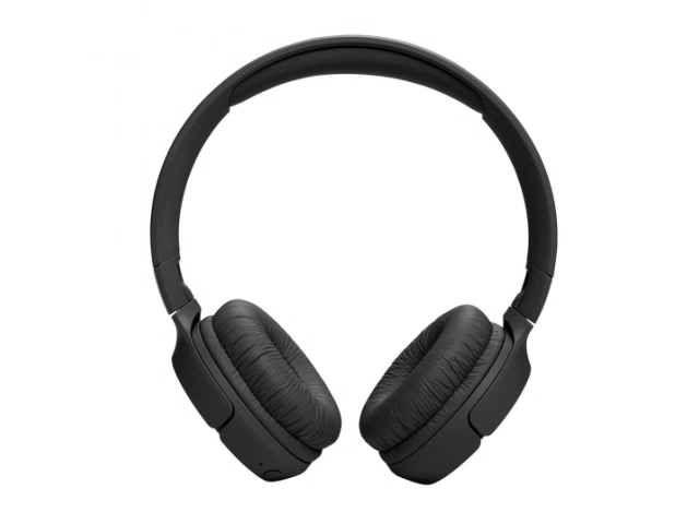Auriculares JBL Tune 520BT Black vistos de frente, diseño on-ear moderno y elegante.