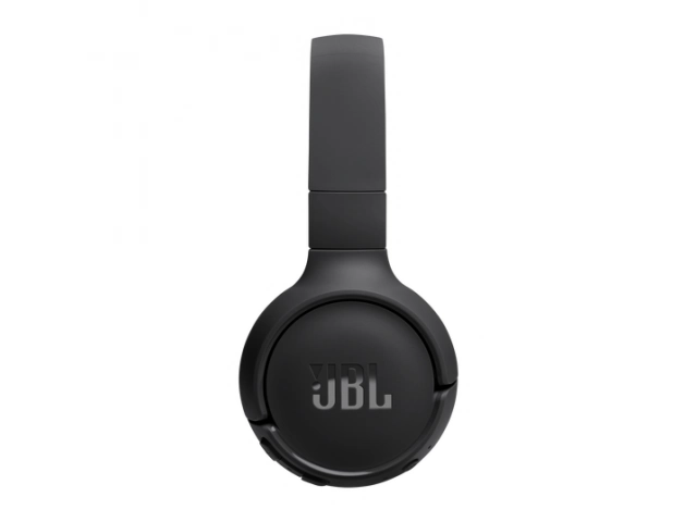 Vista lateral del JBL Tune 520BT negro, destacando su forma ergonómica.