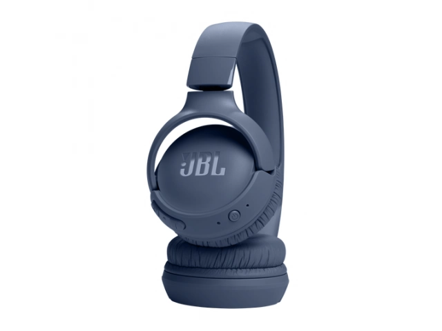 Vista lateral del JBL Tune 520BT en color azul, con diseño ergonómico y on-ear.