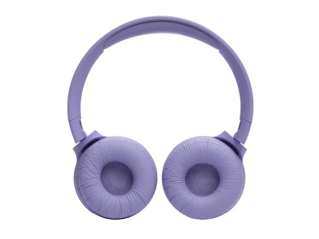 Indicador de conexión Bluetooth activo en los JBL Tune 520BT color violeta.