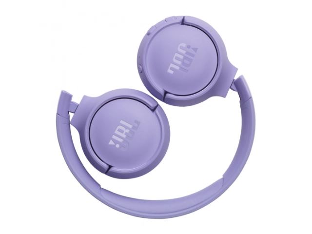 Auricular JBL Tune 520BT color violeta visto de frente, diseño moderno y minimalista.