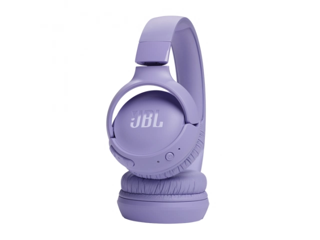 Vista lateral del JBL Tune 520BT Purple, muestra el acolchado cómodo y la diadema ajustable.  