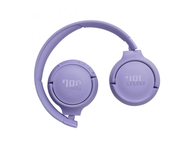 Perfil derecho del JBL Tune 520BT Purple mostrando detalles del acabado y controles.