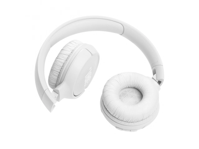 Diadema acolchada y ajustable del Tune 520BT blanco para un uso prolongado.