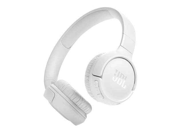 Diadema acolchada y ajustable del Tune 520BT blanco para un uso prolongado.