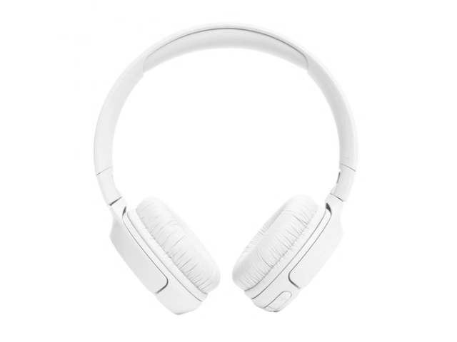 Auriculares JBL Tune 520BT White vistos de frente, diseño on-ear moderno en blanco.