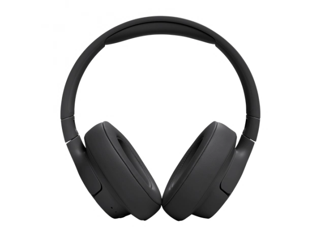 Auriculares JBL Tune 720BT Black vistos de frente, diseño moderno y minimalista.