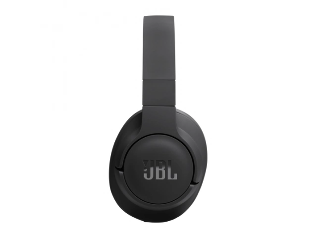 Vista lateral del JBL Tune 720BT en color negro, con estructura on-ear ergonómica.