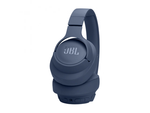 Auriculares JBL Tune 770 BT Blue desde un ángulo lateral mostrando sus almohadillas acolchadas.