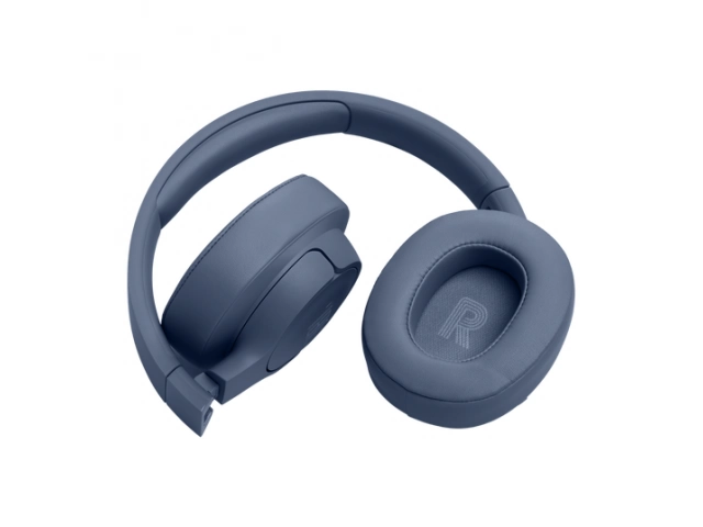Auriculares JBL Tune 770 BT Blue plegados, ideales para transportar fácilmente.