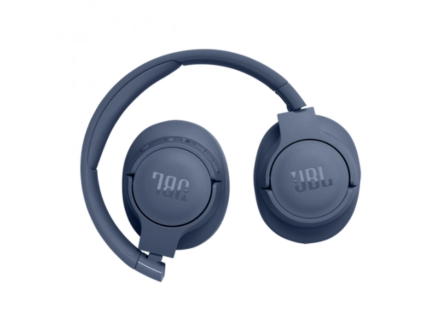 Auriculares JBL Tune 770 BT Blue plegados, ideales para transportar fácilmente.