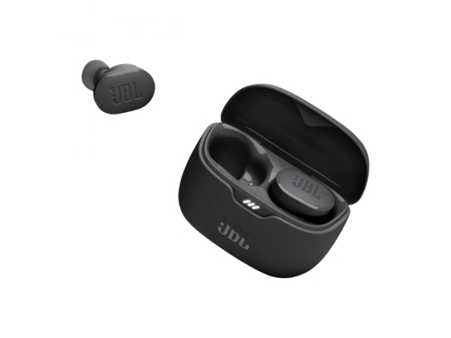 Auriculares True Wireless JBL Tune Buds color negro con Cancelación de Ruido Activa, sonido JBL Pure Bass y estuche de carga, en Avlis, San Carlos, Uruguay.