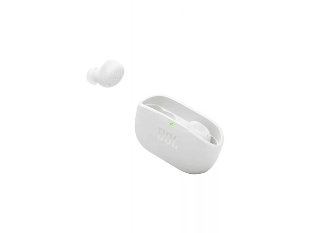 Auriculares True Wireless JBL Wave Buds 2 color blanco con estuche de carga, sonido JBL Deep Bass, en Avlis, San Carlos, Uruguay.
