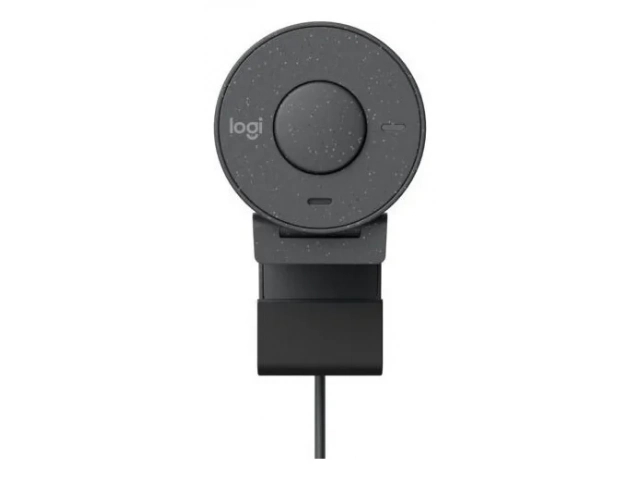 Detalle del lente Full HD de la Logitech Brio 300 con enfoque automático